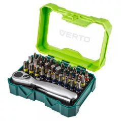   Behajtótüske Készlet Verto 66H622 32 Részes - 4 x PH, 4 x Pz, 4 x Sl, 4 x Hex, 7 X TX, 7 x Tt