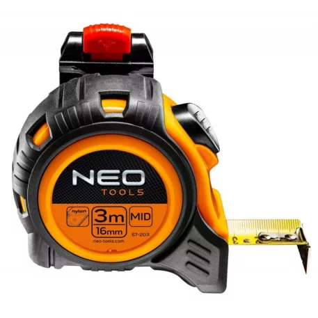 Mérőszalag Neo 67-203 3 m x 16 mm, Auto Stop