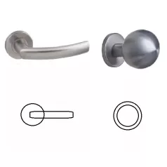 Kilincs Garnitúra Wc Fix Csapos Körrozettás Inox Gina