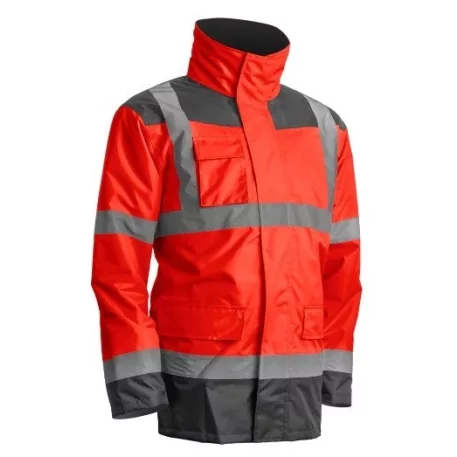 Kanata 4/1 Hi-Viz piros/szürke PE kabát (S)