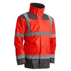 Kanata 4/1 HI-VIZ piros/szürke PE kabát L