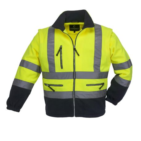Fluo Pulóver Levehető Ujjú Sárga/Kék (S)