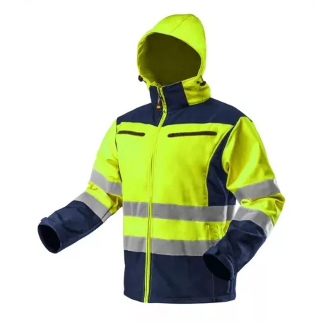Láthatósági Dzseki Neo 81-700-3XL Softshell, Kapucnival, Sárga