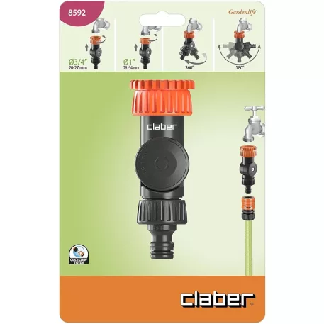 CLABER Csapcsatlakozó 8592 1/2-3/4 ''Elfordítható