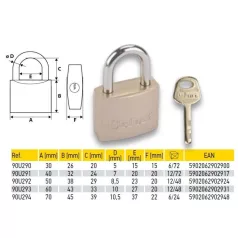 Lakat 70 mm Defort 90U294 Réz 3 Kulccsal