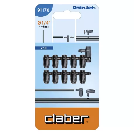 DRI véglezáró idom CLABER csepegtetőhöz 91170 1/4" 10 db-os bliszter