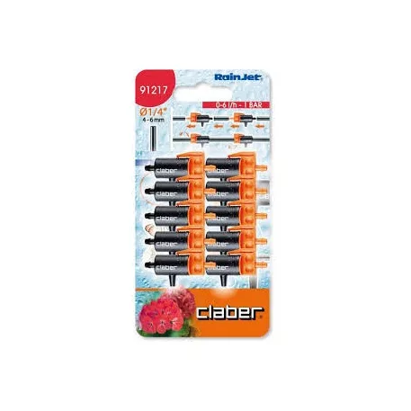 Csepegtetőfej Közdarab Claber 91217 0-6 L/H Blister /10 db