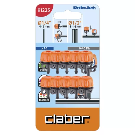 DRI csepegtető idom CLABER 91225 0-40 l/h állítható, 10 db-os bliszter