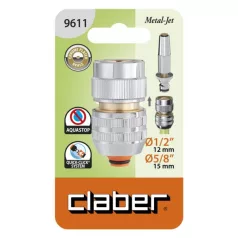   Csapcsatlakozó CLABER 9611 kuplungos 1/2''-5/8'' fém aquastop