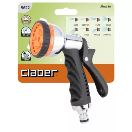 Pisztolyszórófej CLABER 9622 8 funkciós fém