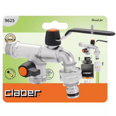 Kerti csap CLABER 9625 1/2'' - 3/4'' fém