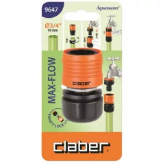   Gyorscsatlakozó CLABER 9647 3/4'' 19 mm-es tömlőhöz max-flow