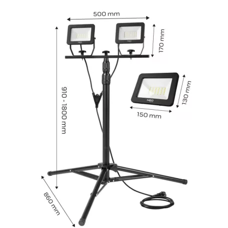 Reflektor Neo 99-061 230V/2X30W Led Állványos 