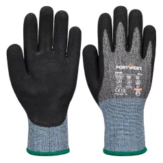Portwest Vis-Tex Winter HR Cut nitril kesztyű (fekete XL)