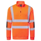 Portwest Hi-Vis cipzáras kötött pulóver (narancs 5XL)