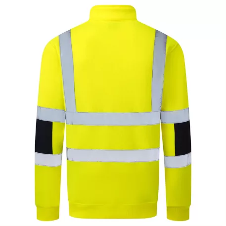 Portwest Hi-Vis cipzáras kötött pulóver (sárga M)