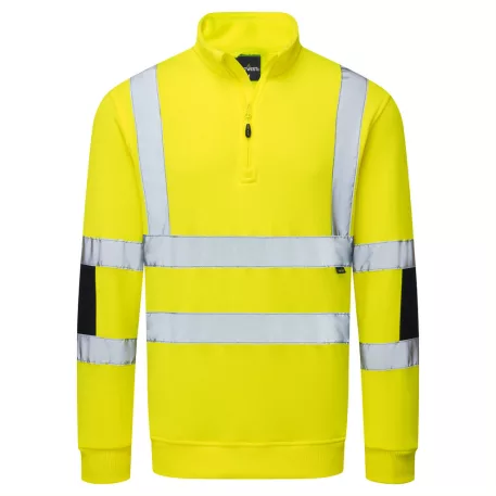 Portwest Hi-Vis cipzáras kötött pulóver (sárga XL)