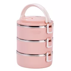 Ételhordó Magichome Lb933, 3 Részes, 1.5 L, Rózsaszín