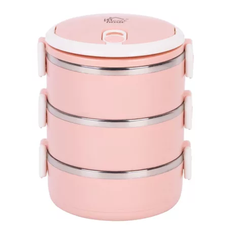 Ételhordó Magichome Lb933, 3 Részes, 1.5 L, Rózsaszín