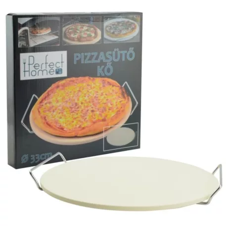 MagicHome, pizza sütő kő, állvánnyal, pizzavágóval, 33 cm