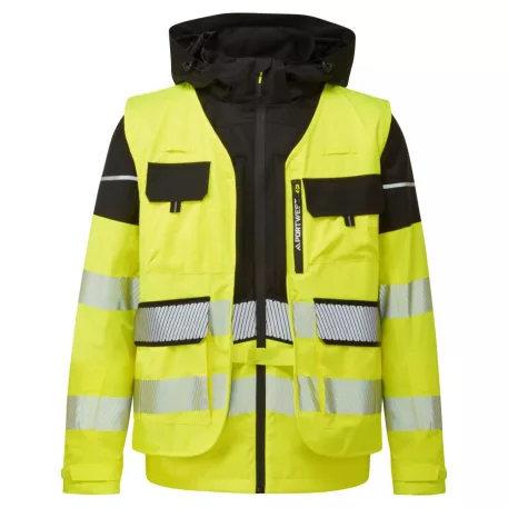 Portwest Ultimate Modular Hi-Vis 3 az 1-ben esőkabát (sárga/fekete 3XL)