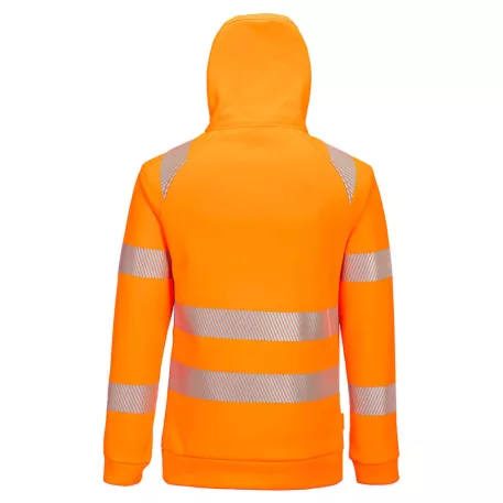 Portwest DX4 Hi-Vis 1/4 zippzáras kapucnis pulóver (narancs/fekete 5XL)