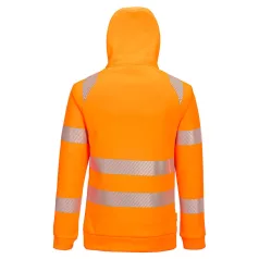   Portwest DX4 Hi-Vis 1/4 zippzáras kapucnis pulóver (narancs/fekete XL)