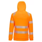 Portwest DX4 Hi-Vis 1/4 zippzáras kapucnis pulóver (narancs/fekete XXL)