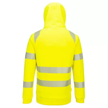 Portwest DX4 Hi-Vis 1/4 zippzáras kapucnis pulóver ( sárga / fekete 5XL)