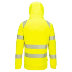   Portwest DX4 Hi-Vis 1/4 zippzáras kapucnis pulóver ( sárga / fekete XL)