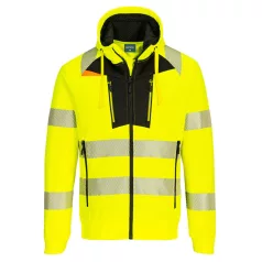 Portwest - DX4 Hi-Vis kapucnis pulóver (sárga/fekete XL)
