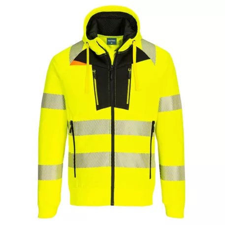 Portwest - DX4 Hi-Vis kapucnis pulóver (sárga/fekete 3XL)