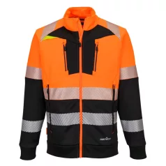   Portwest DX4 Hi-Vis Class 1 funnel nyakú cipzáras pulóver (narancs/fekete XL)