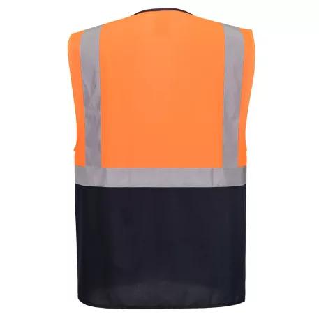 Portwest ES1 Essential Hi-Vis kontraszt cipzáras vezetői mellény (narancs/tengerészkék 6XL)