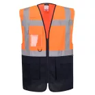Portwest ES1 Essential Hi-Vis kontraszt cipzáras vezetői mellény (narancs/tengerészkék 3XL)