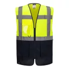 Portwest ES1 Essential Hi-Vis kontraszt cipzáras vezetői mellény (sárga/tengerészkék L)