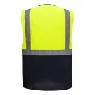 Portwest ES1 Essential Hi-Vis kontraszt cipzáras vezetői mellény (sárga/tengerészkék M)