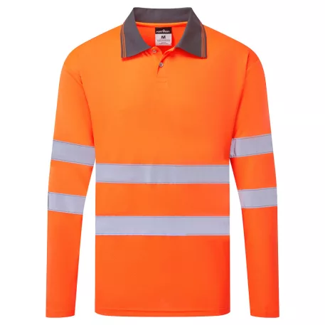 Portwest ES1 Essential Hi-Vis galléros póló (narancs S)