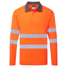 Portwest ES1 Essential Hi-Vis galléros póló (narancs XL)