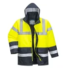 Portwest Essential Hi-Vis kontrasztos téli traffic dzseki (sárga/tengerészkék 6XL)
