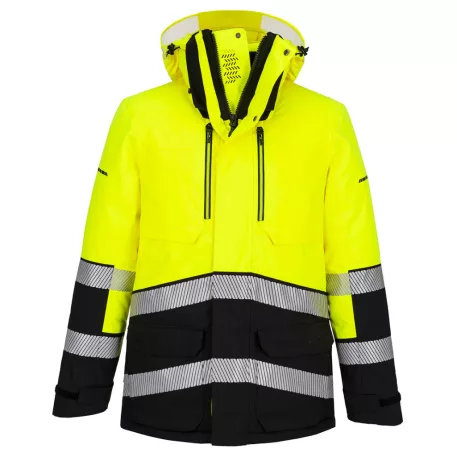 Portwest EV4 Hi-Vis Expedition Parka télikabát (sárga/fekete L)