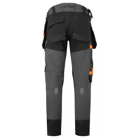 PORTWEST EV4 Stretch Holster nadrág rövidített fazon -5 cm (metál szürke,  38/L)