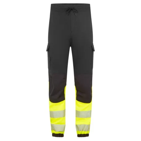 Portwest PW3 Modaflame Hi-Vis Class 1 lángálló jogger nadrág (fekete/sárga XL)