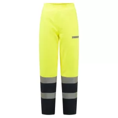   Portwest Bizflame Rain+ Hi-Vis Multi-norm kontraszt lángálló téli nadrág (sárga/tengerészkék XL)
