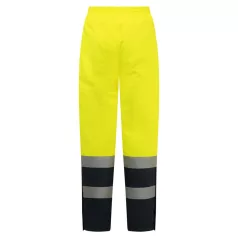   Portwest Bizflame Rain+ Hi-Vis Multi-norm kontraszt lángálló téli nadrág (sárga/tengerészkék XL)