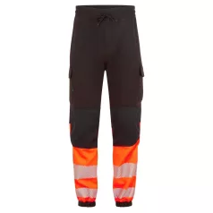   Portwest PW3 Modaflame Hi-Vis Orange Class 1 lángálló jogger nadrág (fekete/narancs XL)
