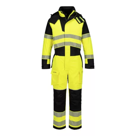 Portwest PW3 Modaflame Hi-Vis lángálló téli overál (sárga/fekete, XL)