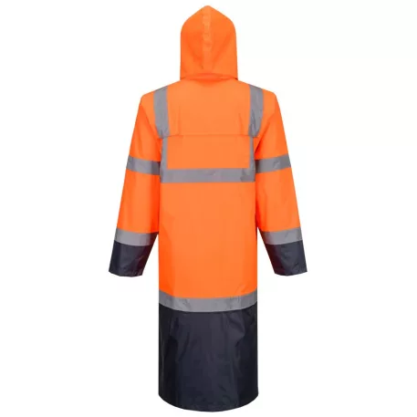 Portwest Hi-Vis esőkabát (122 cm) (narancssárga/tengerészkék L)
