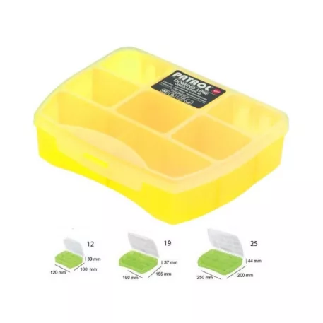 Csavartartó Patrol Domino 12-es 120x100x30 mm Sárga