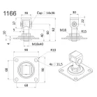 Állítható hegeszthető pánt M18, 90×90mm alaplemezzel